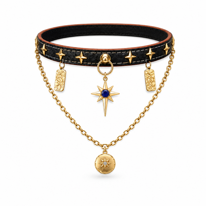 Gargantilla choker negra con cadena