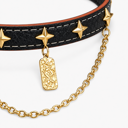 Gargantilla choker negra con cadena