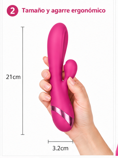 Masajeador vibratorio curvo rosa: detalle del producto