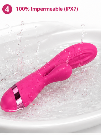 Masajeador vibratorio curvo rosa: detalle del producto