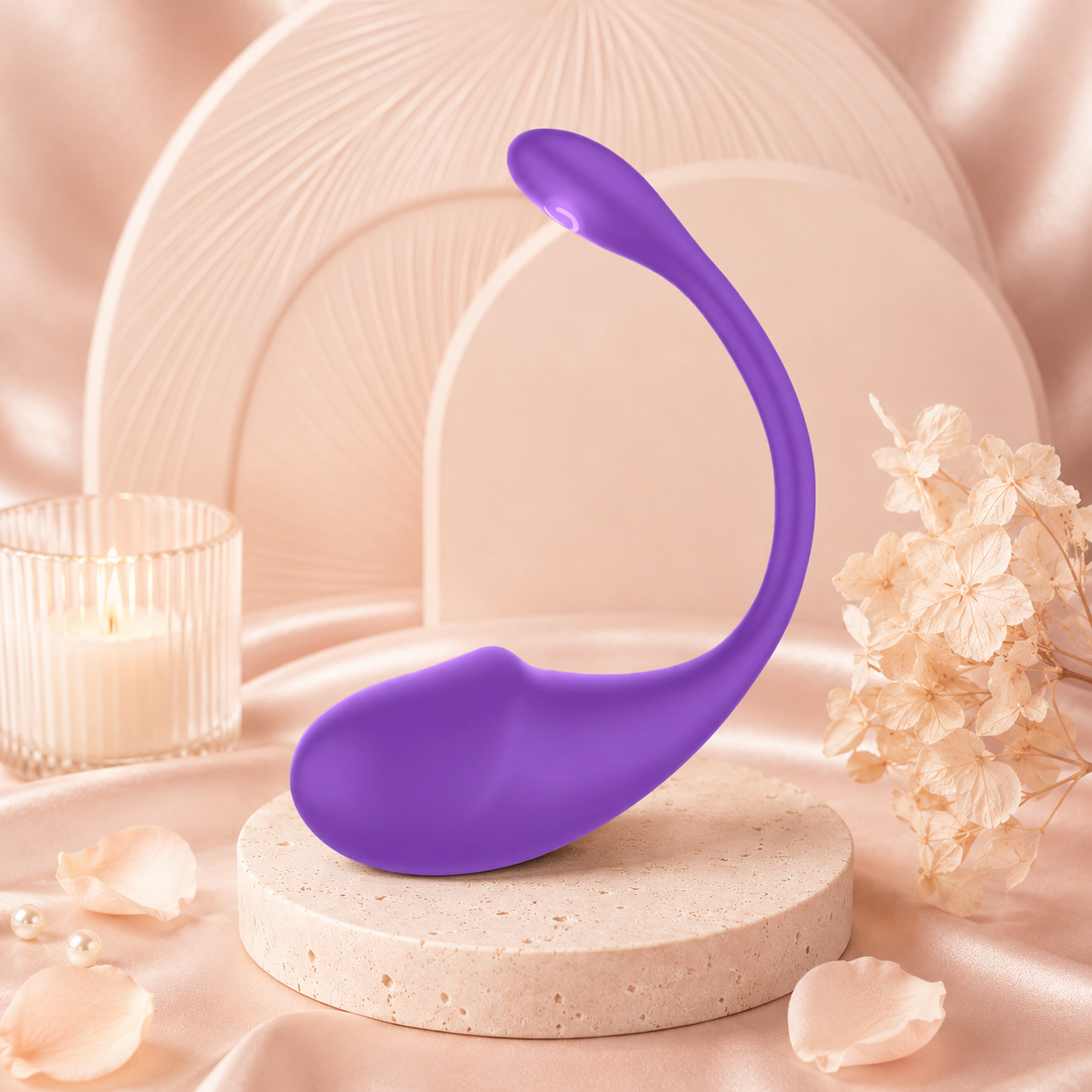 Vibrador curvo con control por app y 9 modos en color Morado