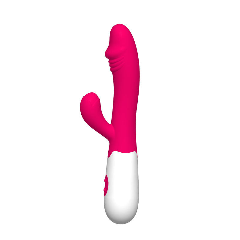 Vibrador clásico de doble zona con control de frecuencia en color Fucsia