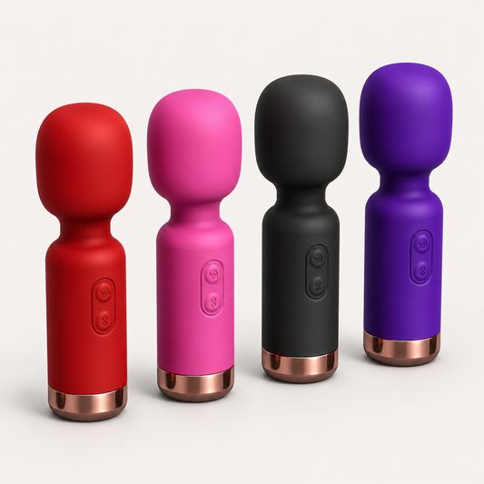 Mini vibrador tipo varita recargable de 10 modos en color Negro