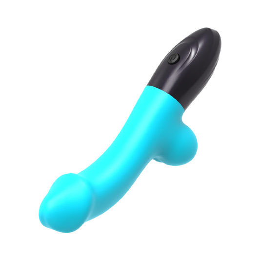 Vibrador de doble motor a pilas con 12 modos en color Cian