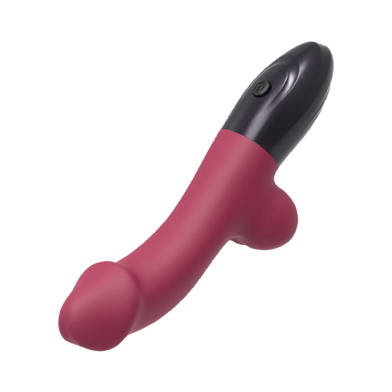 Vibrador de doble motor a pilas con 12 modos en color Rojo vino