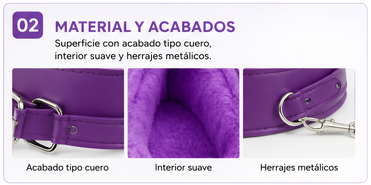 Set de bondage morado de 10 piezas con detalles de felpa: detalle del producto