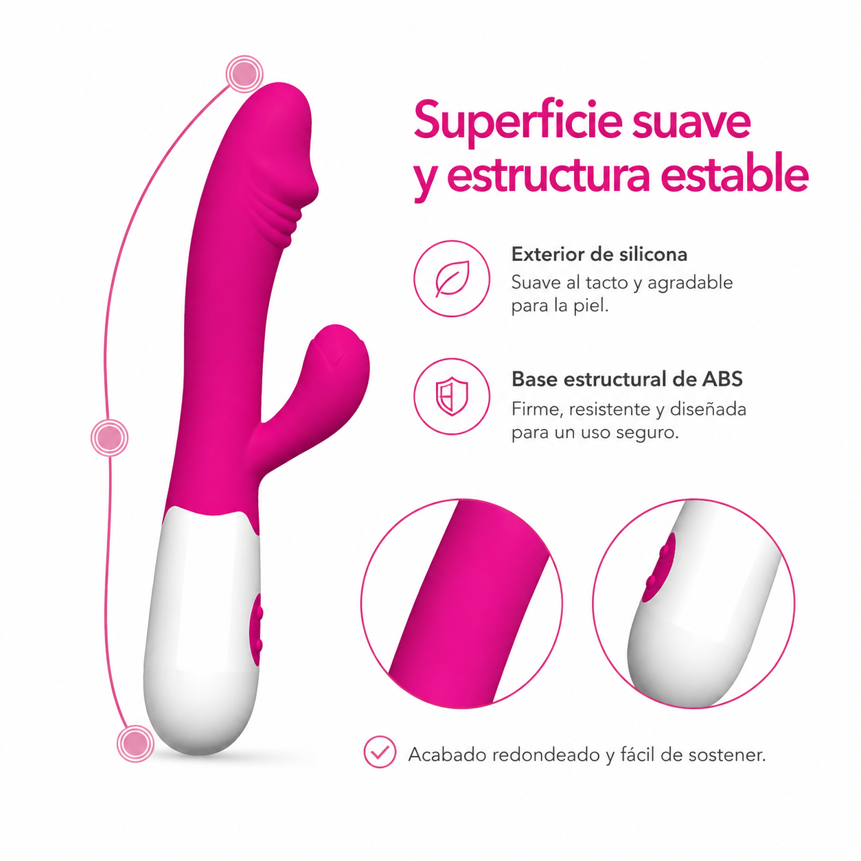 Vibrador clásico de doble zona con control de frecuencia: detalle del producto