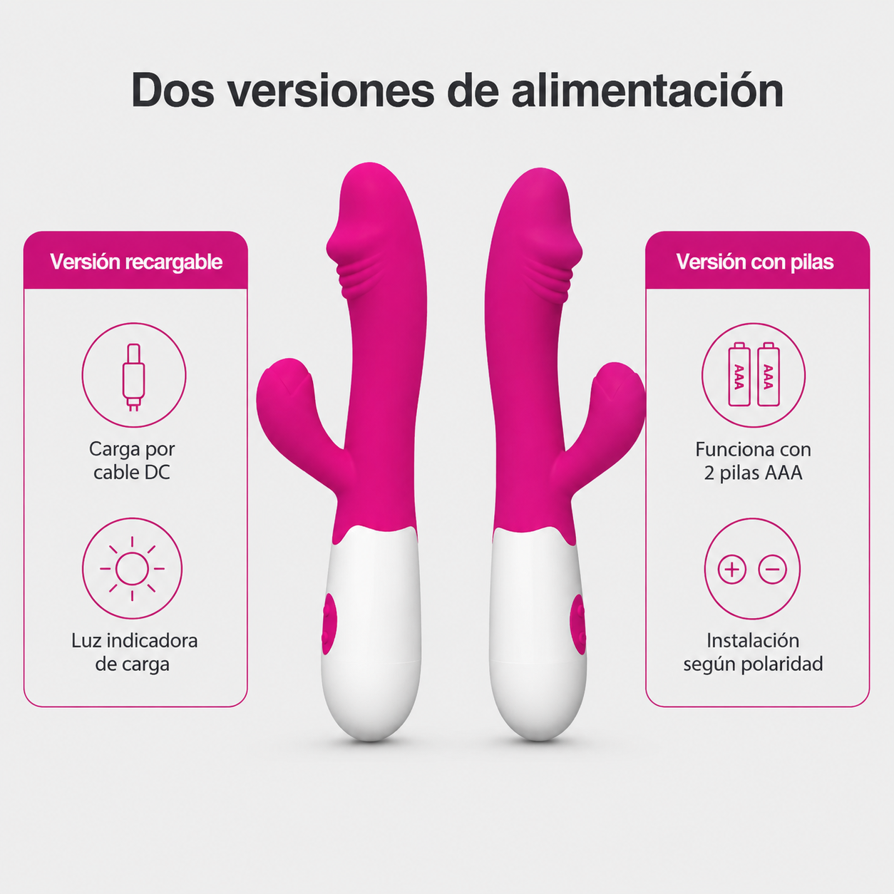 Vibrador clásico de doble zona con control de frecuencia: detalle del producto