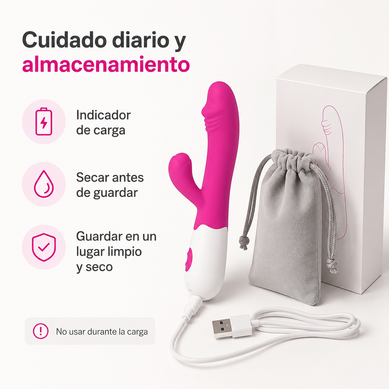 Vibrador clásico de doble zona con control de frecuencia: detalle del producto