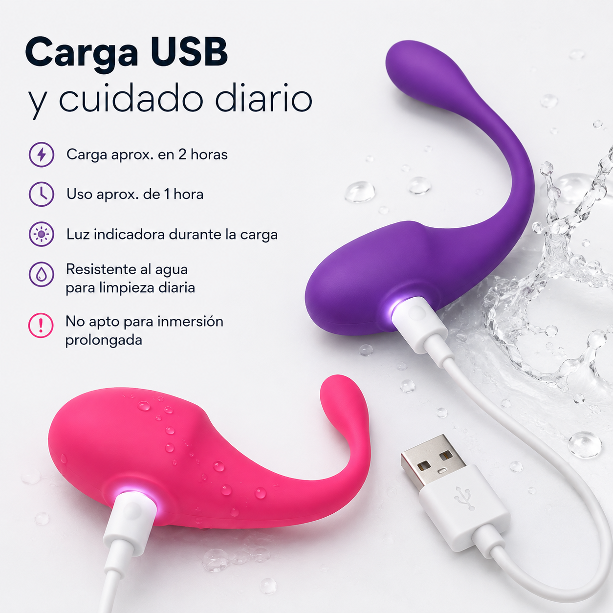 Vibrador curvo con control por app y 9 modos: detalle del producto