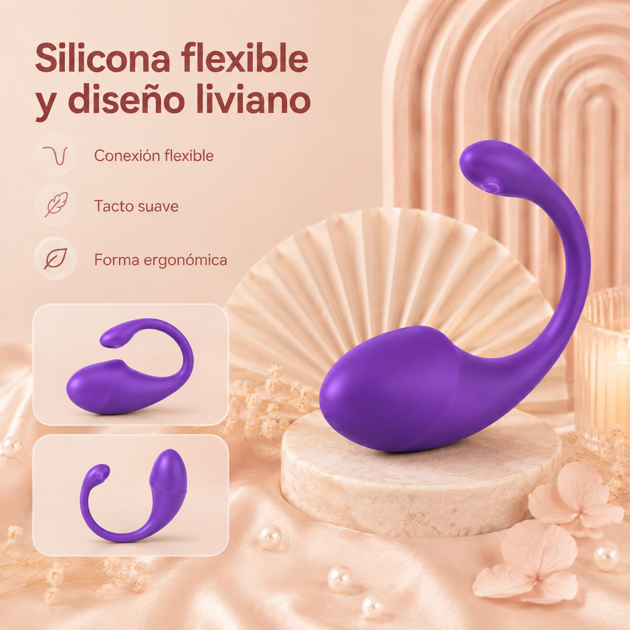 Vibrador portátil en U con control por app y 9 modos: detalle del producto