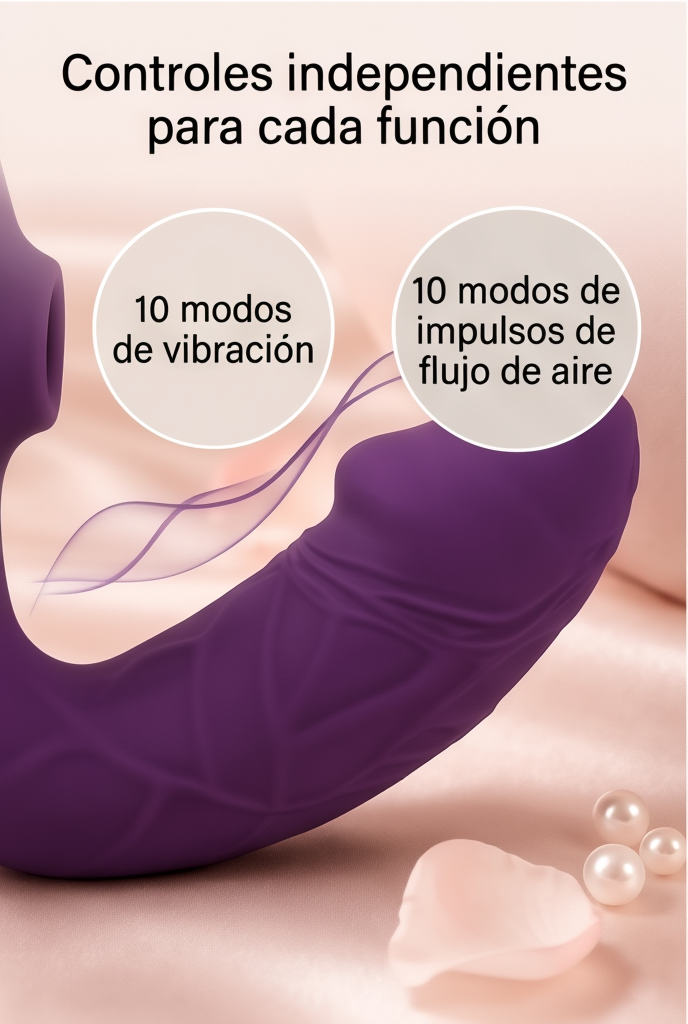 Vibrador wearable con succión y doble control: detalle del producto