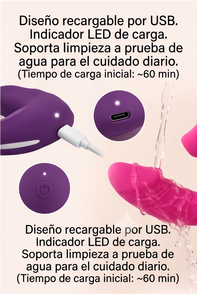 Vibrador wearable con succión y doble control: detalle del producto